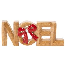 Artikel Schriftzug Noel aus Holz mit roter Schleife 18 cm für Innenbereich