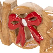 Artikel Schriftzug Noel aus Holz mit roter Schleife 18 cm für Innenbereich