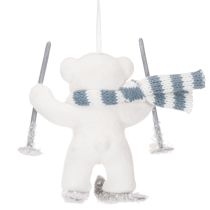Artikel Anhänger Eisbär auf Skiern mit Schal 10cm Weiss Kunststoff 2er-Set