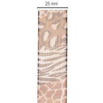 Artikel Dekoband 25mm 20m Polyester Animal-Print Leoparden- und Zebramuster für Geschenkverpackungen