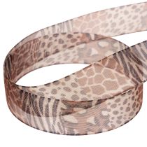 Artikel Dekoband 25mm 20m Polyester Animal-Print Leoparden- und Zebramuster für Geschenkverpackungen
