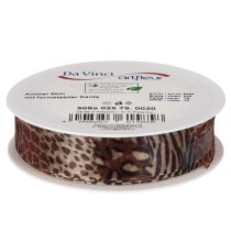 Artikel Dekoband 25mm 20m Polyester Animal-Print Leoparden- und Zebramuster für Geschenkverpackungen