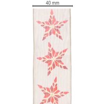 Artikel Dekoband Baumwolle mit roten Sternen 40mm x 15m