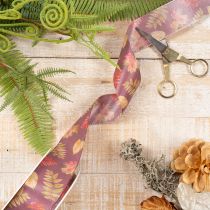 Artikel Dekoband Polyester Herbstlaub 40mm x 15m Lila