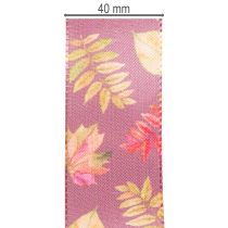 Artikel Dekoband Polyester Herbstlaub 40mm x 15m Lila