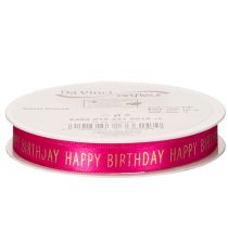 Artikel Geschenkband Polyester Rosa mit Happy Birthday Schriftzug 18m lang 1,5cm breit