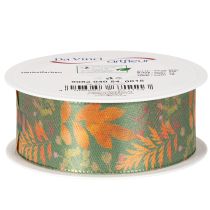 Artikel Dekoband Kunstseide mit Blattmotiv 40mm x 15m Herbstfarben