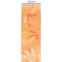 Artikel Geschenkband aus Polyester in Herbstfarben mit Blättermotiv 25mm x 18m