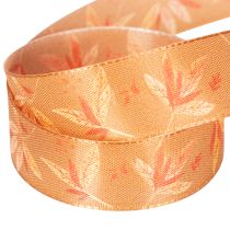 Artikel Geschenkband aus Polyester in Herbstfarben mit Blättermotiv 25mm x 18m