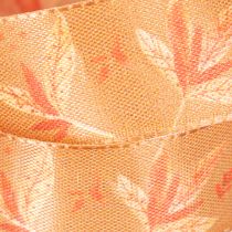 Artikel Geschenkband aus Polyester in Herbstfarben mit Blättermotiv 25mm x 18m
