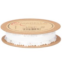 Artikel Dekoband aus Polyester Weiss mit Herzen 20mm x 15m für kreative Dekoration
