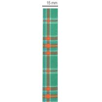Artikel Geschenkband kariert Polyester 15mm x 20m Rot-Grün-Weiss