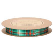 Artikel Geschenkband kariert Polyester 15mm x 20m Rot-Grün-Weiss
