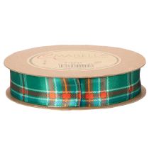 Artikel Geschenkband mit Karomuster 25mm Grün und Rot 20m Polyester