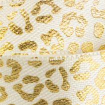 Artikel Seidenband Leopardenmuster Creme Gold 15mm x 18m für Geschenk- und Dekorationszwecke