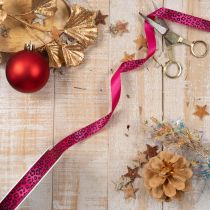Artikel Dekoband Polyester Leopardenmuster Pink 18m Rolle