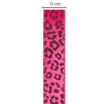 Artikel Dekoband Polyester Leopardenmuster Pink 18m Rolle