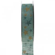 Artikel Geschenkband Schleifenband mit Sternen Blau Gold 25mm 15m