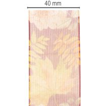 Artikel Organzaband mit floralem Muster in Herbstfarben 40mm x 15m