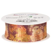 Artikel Organzaband mit floralem Muster in Herbstfarben 40mm x 15m