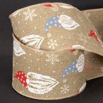 Artikel Dekoband Weihnachtswichtel Jute-Optik 60 mm 10 m Braun Bunt