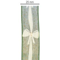 Artikel Geschenkband Stoffband grün mit Schleifenmuster 25mm x 18m für Dekoration und Geschenke