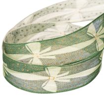 Artikel Geschenkband Stoffband grün mit Schleifenmuster 25mm x 18m für Dekoration und Geschenke