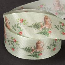 Artikel Dekoband aus Seide Reh-Motiv Wald und Blumen 40mm 15m