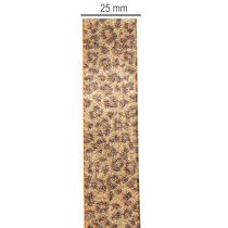 Artikel Geschenkband Leopard-Muster Kunstseide 25mm x 20m Braun-Gold