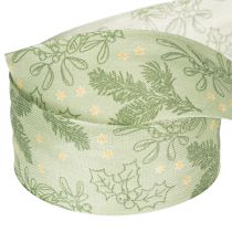 Artikel Geschenkband Stechpalme und Mistel Grün 40 mm x 15 m Polyester