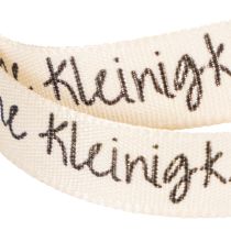 Artikel Geschenkband Polyester Beige Aufdruck Eine Kleinigkeit 15 mm 18 m