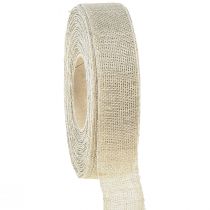 Dekoband Natur Beige Leinenband 25mm 20m