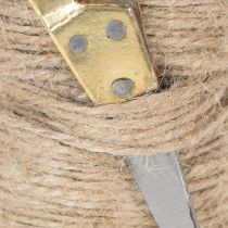 Artikel Juteband Spule mit Holz und Schere Ø5cm H8cm Natur 2 Stück