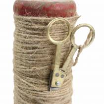 Artikel Garnspule mit Deko-Schere Ø6,5cm H15cm 2St Vintage-Stil
