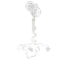 Artikel Weisser Hochzeitsbankhänger mit Herz und Gesteckröhrchen, 18cm, 6er Set