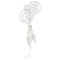 Artikel Weisser Hochzeitsbankhänger mit Herz und Gesteckröhrchen, 18cm, 6er Set