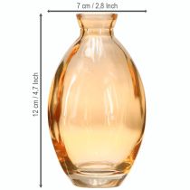 Artikel Bauchige Glasvase Orange Ø7 cm H12 cm – Set mit 6 Minivasen