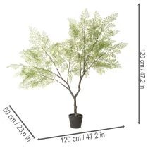 Artikel Künstlicher Baum mit filigranen Blättern 120 cm Grün-Braun Kunststoff