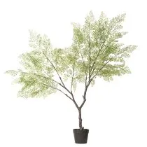 Artikel Künstlicher Baum mit filigranen Blättern 120 cm Grün-Braun Kunststoff