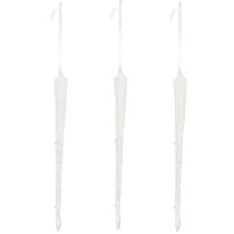 Artikel Baumschmuck Eiszapfen Glas Deko zum Hängen 19cm 3 St