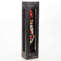Artikel Christbaumspitze aus Echtglas 28 cm, rot mit Nussknackerfigur für den Weihnachtsbaum