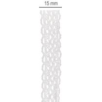 Artikel Spitzenband aus Baumwolle Weiss 15 mm x 10 m für Dekoration und Basteln