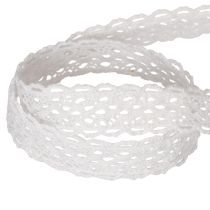 Artikel Spitzenband aus Baumwolle Weiss 15 mm x 10 m für Dekoration und Basteln