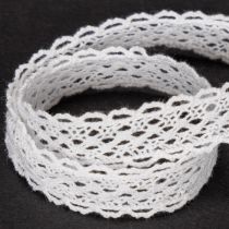 Artikel Spitzenband aus Baumwolle Weiss 15 mm x 10 m für Dekoration und Basteln