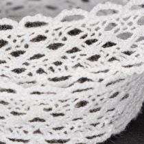 Artikel Spitzenband aus Baumwolle Weiss 15 mm x 10 m für Dekoration und Basteln