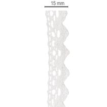 Artikel Baumwoll-Spitzenband Weiss 15 mm x 10 m für Dekoration und Handarbeiten