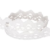 Artikel Baumwoll-Spitzenband Weiss 15 mm x 10 m für Dekoration und Handarbeiten