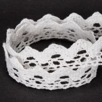 Artikel Baumwoll-Spitzenband Weiss 15 mm x 10 m für Dekoration und Handarbeiten