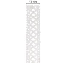 Artikel Baumwoll-Dekoband mit Spitze Weiss 18mm x 10m