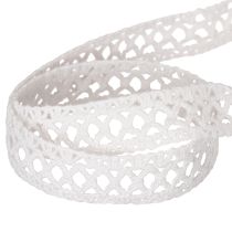 Artikel Baumwoll-Dekoband mit Spitze Weiss 18mm x 10m